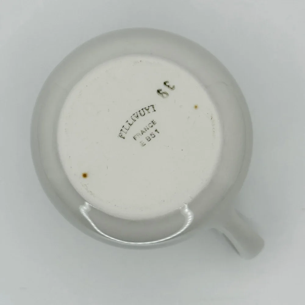 Pillivuyt France Culinaire White Porcelain Creamer‎ Pitcher French Country 8oz
